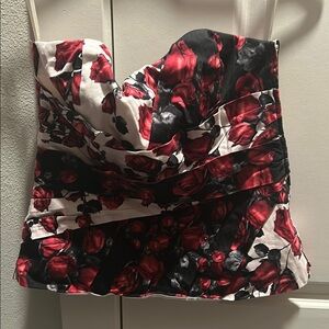 White House Black Market Floral Bustier Top